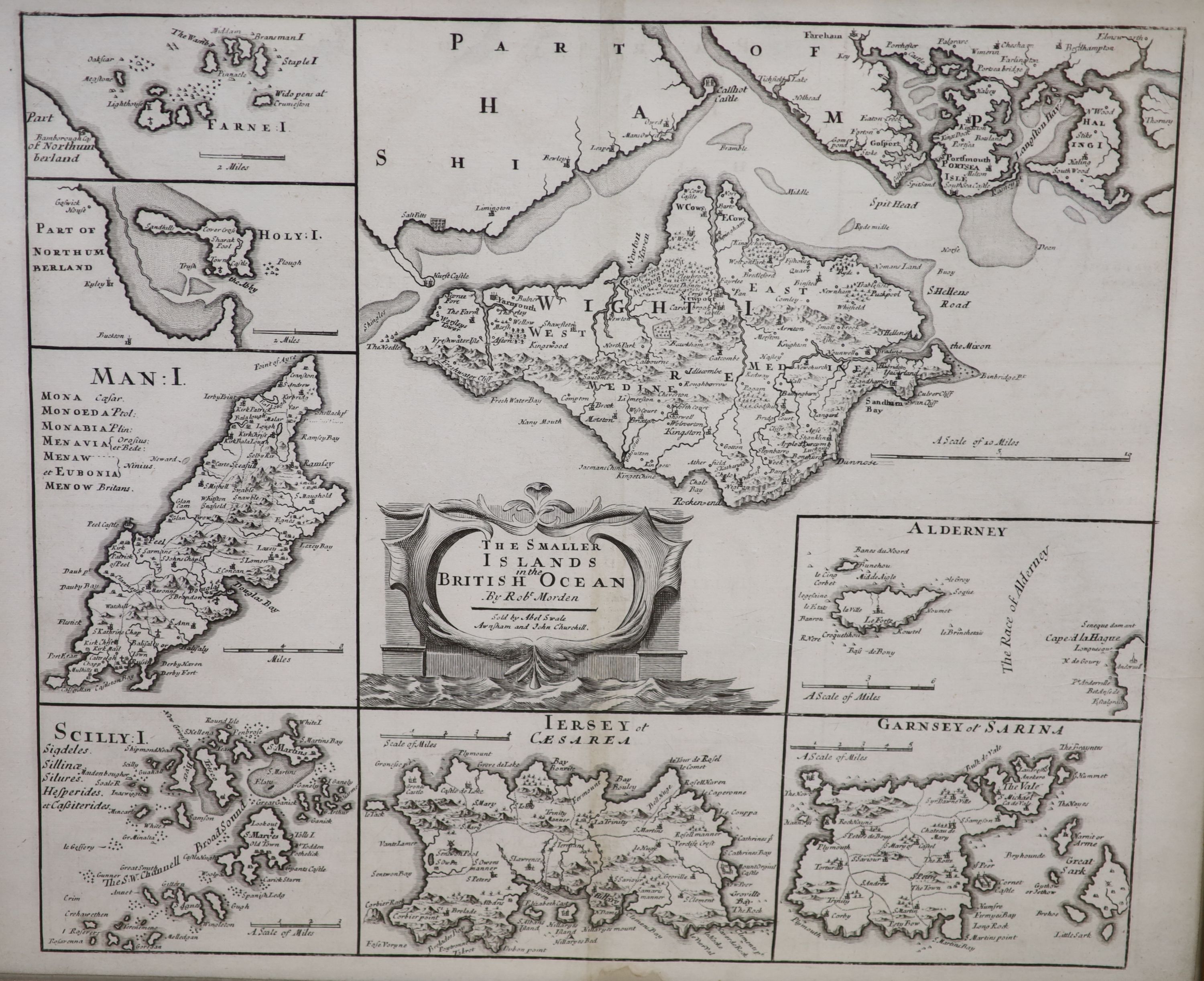 Robert Mordan, engraving, The Smaller Islands in the British Ocean, overall 39 x 48cm